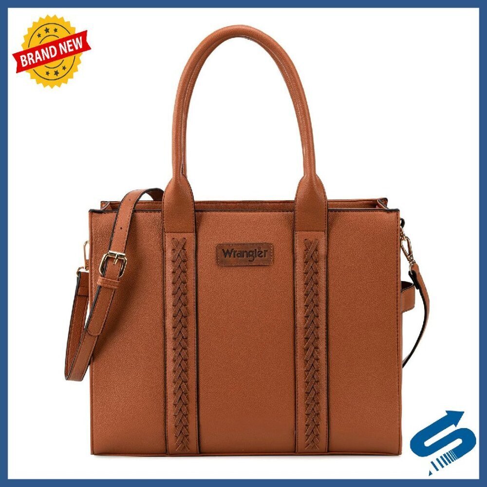 Large Tote Bag with Adjustable Strap, Zipper Compartments, Work Handbag